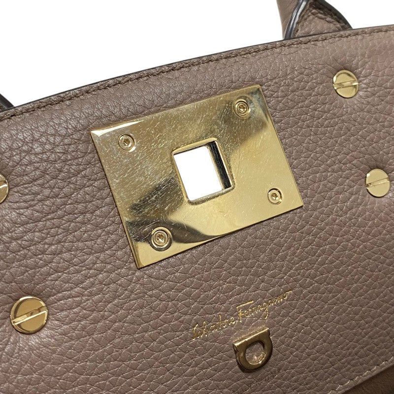 サルヴァトーレ・フェラガモ Salvatore Ferragamo スタジオバッグ 21H159 グレージュ レザー レディース ハンドバッグ ショルダーバッグ