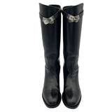 エルメス HERMES ケリー金具ジャンピングブーツ H042128Z ブラック レザー レディース ブーツ