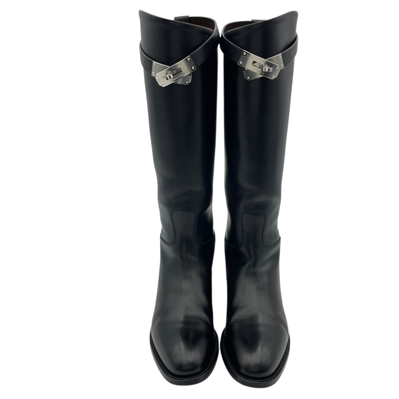 エルメス HERMES ケリー金具ジャンピングブーツ H042128Z ブラック レザー レディース ブーツ