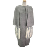 フェンディ FENDI フォックスファーポケットケープコート FF8369 グレー ウール レディース その他アウター