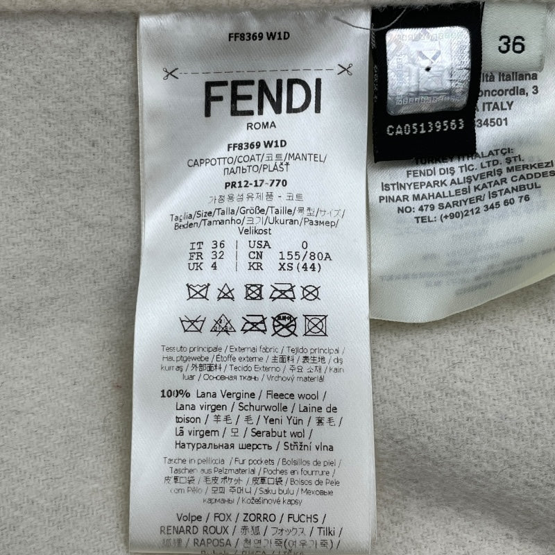 フェンディ FENDI フォックスファーポケットケープコート FF8369 グレー ウール レディース その他アウター
