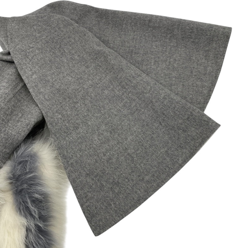 フェンディ FENDI フォックスファーポケットケープコート FF8369 グレー ウール レディース その他アウター