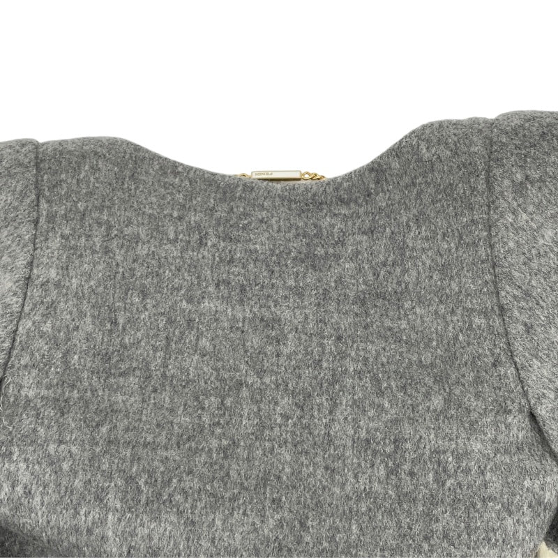 フェンディ FENDI フォックスファーポケットケープコート FF8369 グレー ウール レディース その他アウター