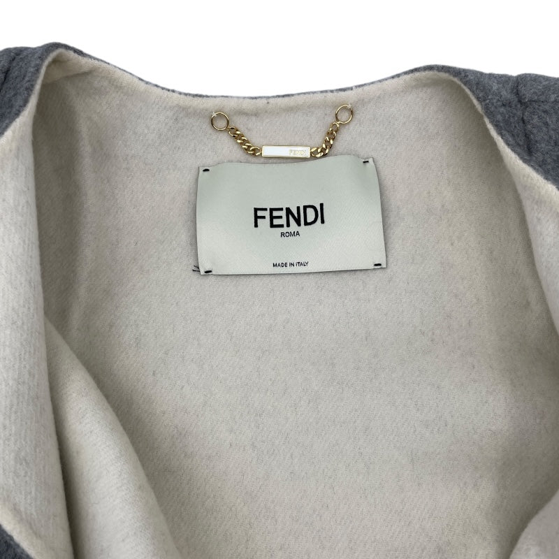 フェンディ FENDI フォックスファーポケットケープコート FF8369 グレー ウール レディース その他アウター