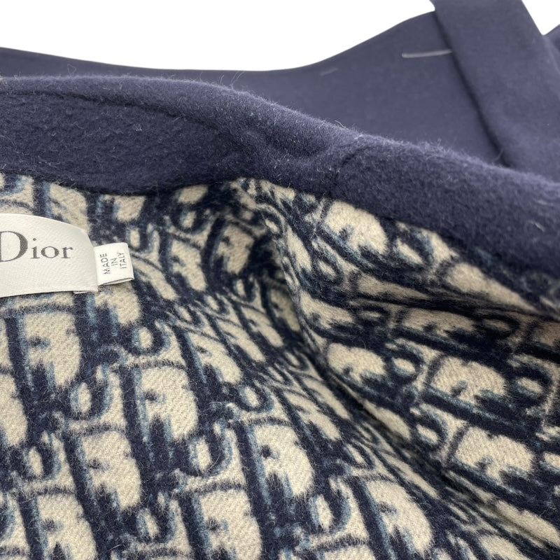 クリスチャン・ディオール Christian Dior オブリーク総柄ベルト付きコート 110M36A1375 ネイビー ウール レディース その他アウター