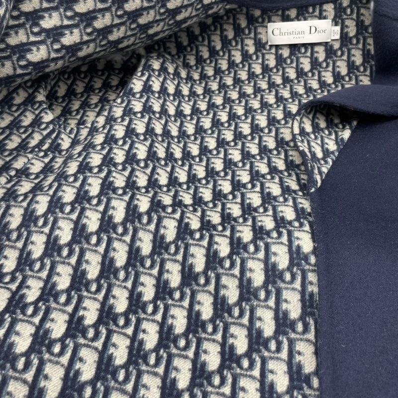 クリスチャン・ディオール Christian Dior オブリーク総柄ベルト付きコート 110M36A1375 ネイビー ウール レディース その他アウター