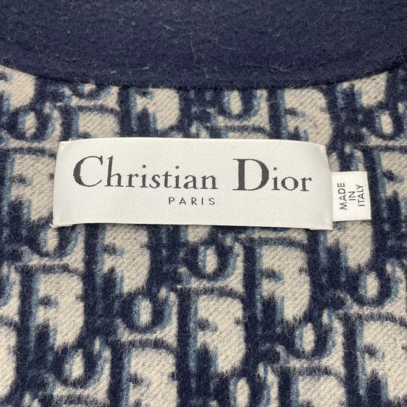 クリスチャン・ディオール Christian Dior オブリーク総柄ベルト付きコート 110M36A1375 ネイビー ウール レディース その他アウター