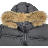 モンクレール MONCLER MOREL ファー付ダウンジャケット G20911A00183 ブラック ナイロン ダウンジャケット