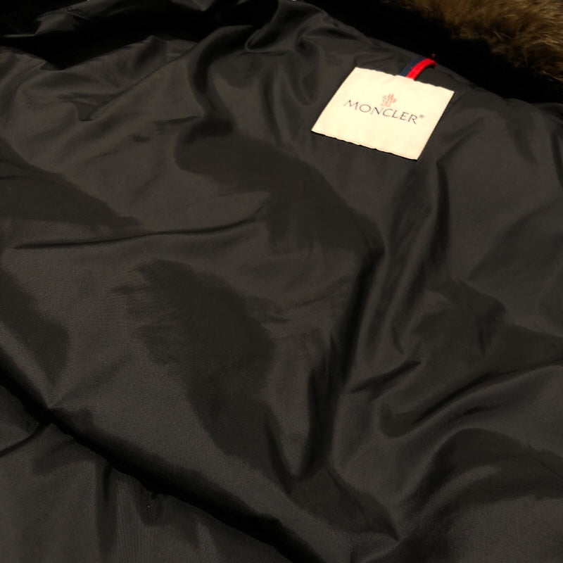 モンクレール MONCLER MARQUE ファー付ダウンジャケット D20914137825 ブラック ナイロン メンズ ダウンジャケット