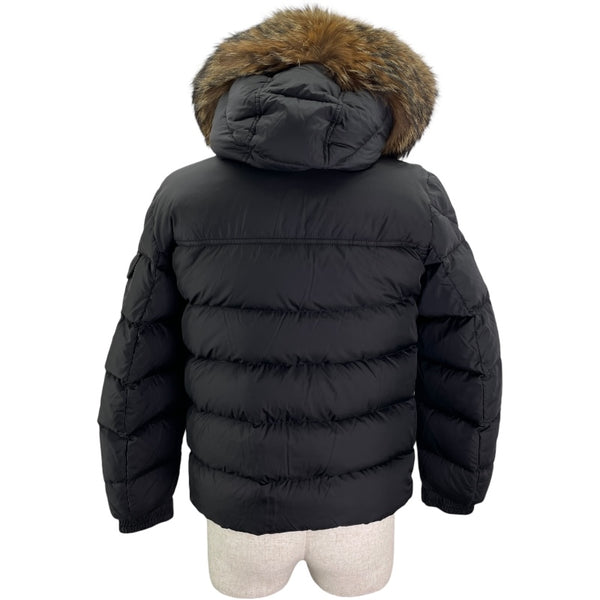 モンクレール MONCLER MARQUE ファー付ダウンジャケット D20914137825 ブラック ナイロン メンズ ダウンジャケット