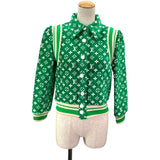 ルイ・ヴィトン LOUIS VUITTON モノグラムタウアリングボンバージャケット FNJA39 グリーン ビスコース レディース その他アウター