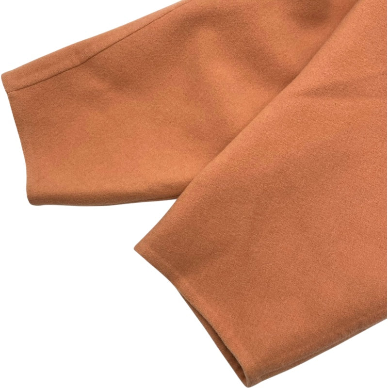 エルメス HERMES カシミヤコートノーカラーコート オレンジ カシミヤ
