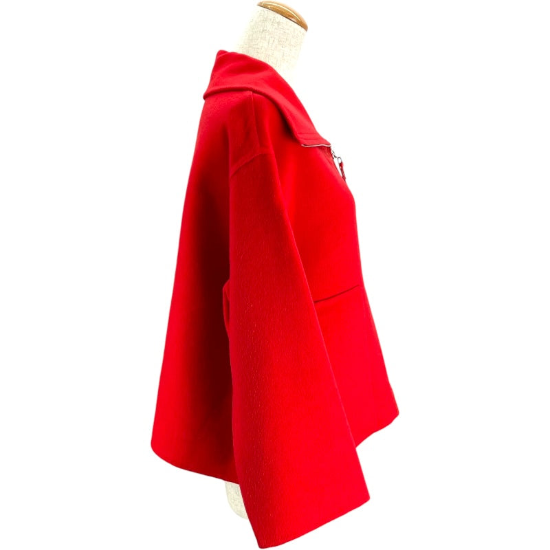 エルメス HERMES カシミヤジップアップショートコート 2H0120DB レッド カシミヤ レディース その他アウター