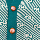 グッチ GUCCI GGジャガードストライプニットカーディガン 630412 ベージュ ウール メンズ ニット