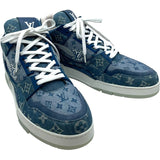 ルイ・ヴィトン LOUIS VUITTON トレイナーライン モノグラムデニムスニーカー FD0270 ブルー デニム メンズ スニーカー