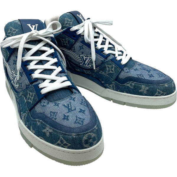 ルイ・ヴィトン LOUIS VUITTON トレイナーライン モノグラムデニムスニーカー FD0270 ブルー デニム メンズ スニーカー