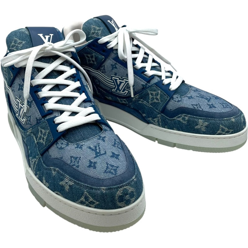 ルイ・ヴィトン LOUIS VUITTON トレイナーライン モノグラムデニムスニーカー FD0270 ブルー デニム メンズ スニーカー