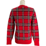 バーバリー BURBERRY チェックカシミヤニットセーター 8007929 レッド カシミヤ レディース セーター