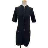 シャネル CHANEL カシミヤ混フーディニットワンピース P78647 ブラック コットン レディース ワンピース