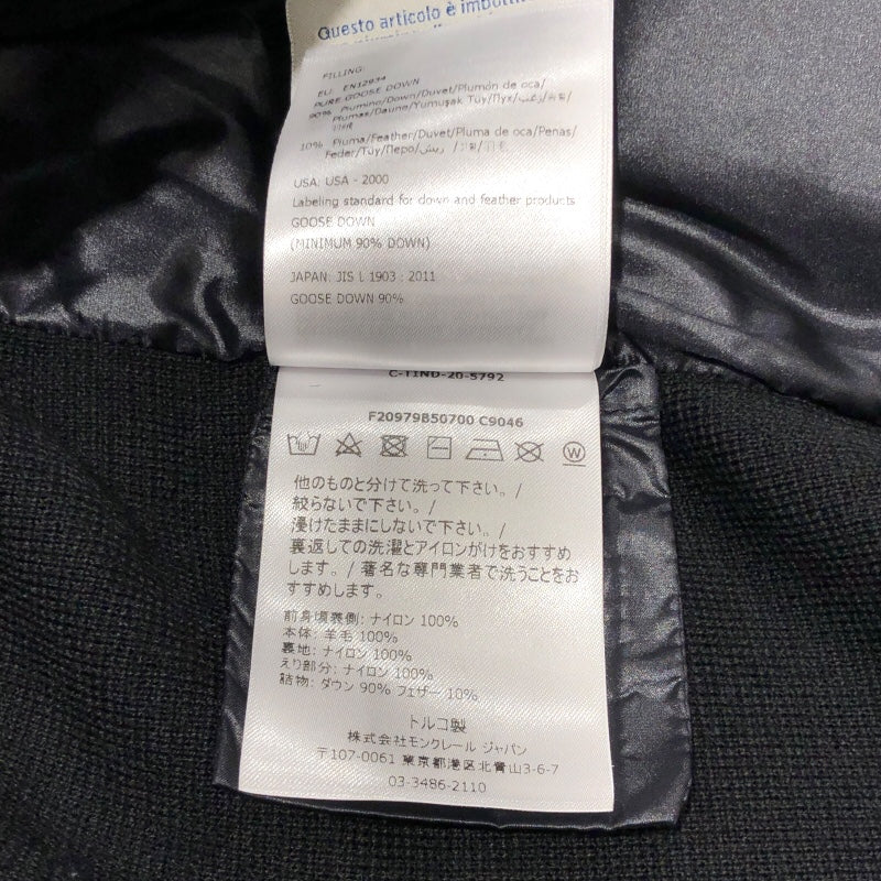 モンクレールグルノーブル MONCLER GRENOBLE ニット切替ダウンジャケット F20979B50700 C9046 ブラック ナイロン メンズ ダウンジャケット