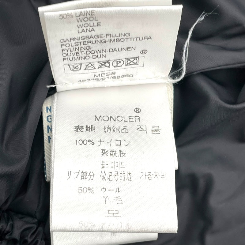 モンクレール MONCLER MESS ファー付ダウンジャケット ブラック ナイロン レディース ダウンジャケット