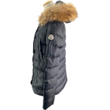 モンクレール MONCLER MESS ファー付ダウンジャケット ブラック ナイロン レディース ダウンジャケット