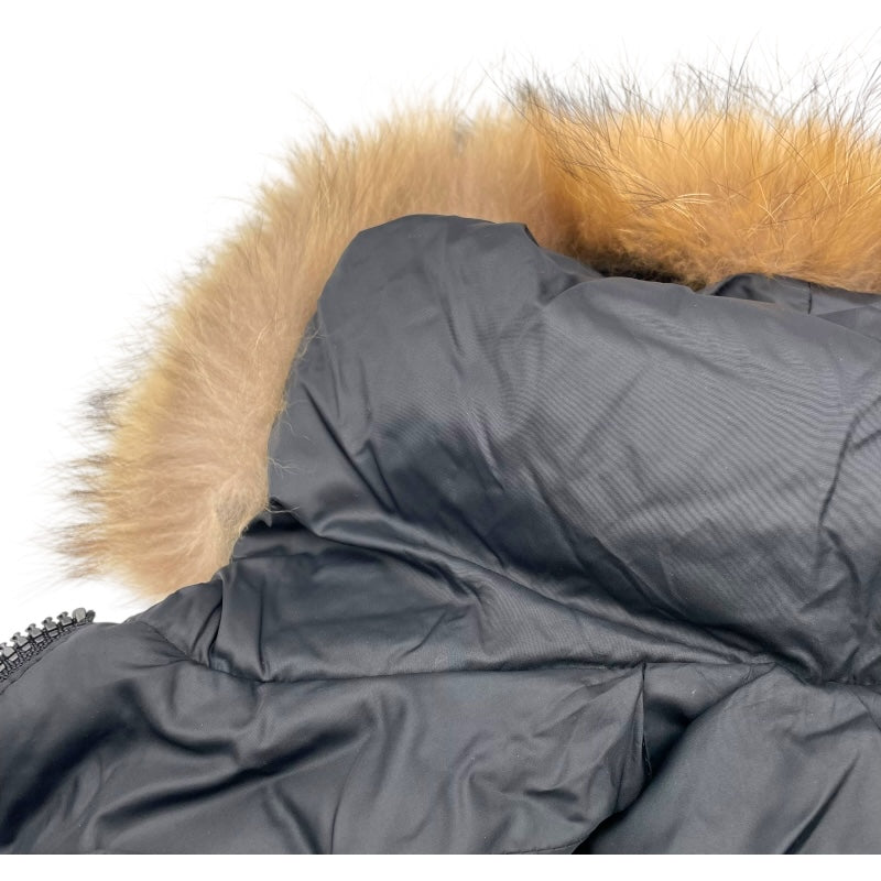 モンクレール MONCLER MESS ファー付ダウンジャケット ブラック ナイロン レディース ダウンジャケット
