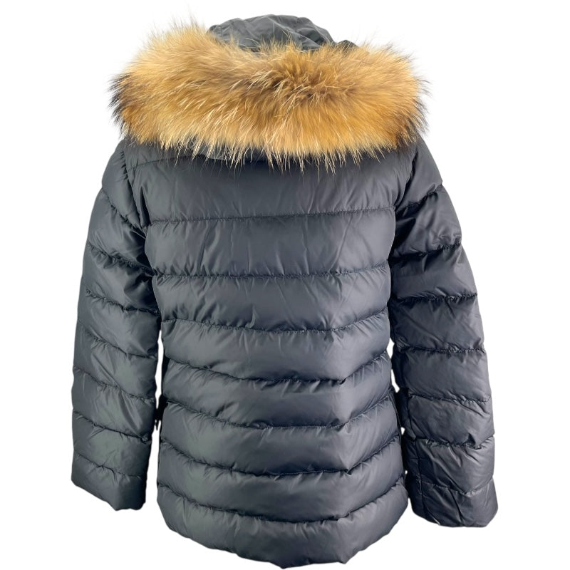 モンクレール MONCLER MESS ファー付ダウンジャケット ブラック ナイロン レディース ダウンジャケット
