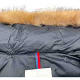 モンクレール MONCLER MESS ファー付ダウンジャケット ブラック ナイロン レディース ダウンジャケット