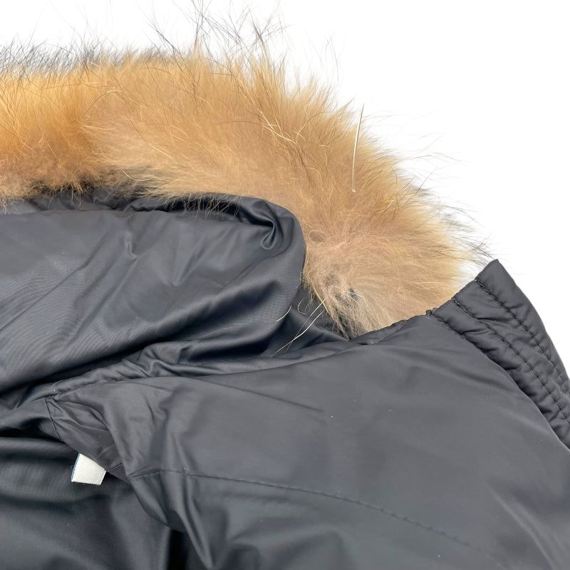 モンクレール MONCLER MESS ファー付ダウンジャケット ブラック ナイロン レディース ダウンジャケット