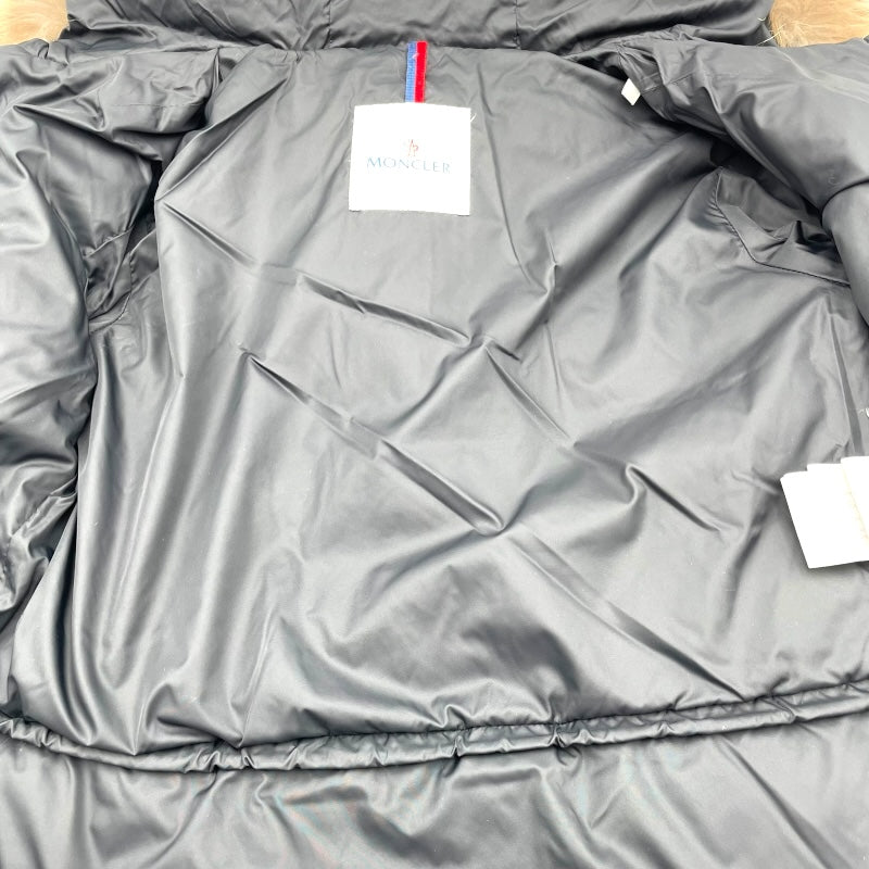 モンクレール MONCLER MESS ファー付ダウンジャケット ブラック ナイロン レディース ダウンジャケット