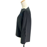 エルメス HERMES ロゴ刺繍七分袖シャツ 2E3600D2 ブラック コットン メンズ 半袖シャツ