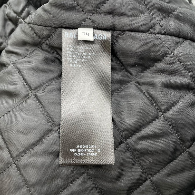 バレンシアガ BALENCIAGA ロゴ総柄ボアフリースジャケット 595049 ブラック アクリル レディース その他アウター