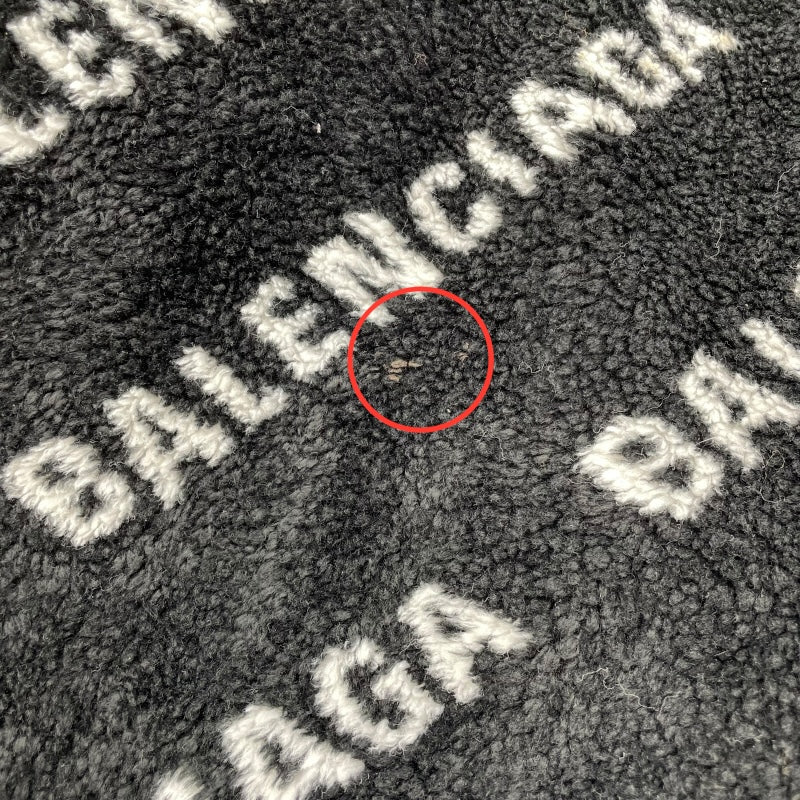 バレンシアガ BALENCIAGA ロゴ総柄ボアフリースジャケット 595049 ブラック アクリル レディース その他アウター