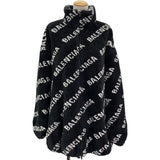 バレンシアガ BALENCIAGA ロゴ総柄ボアフリースジャケット 595049 ブラック アクリル レディース その他アウター