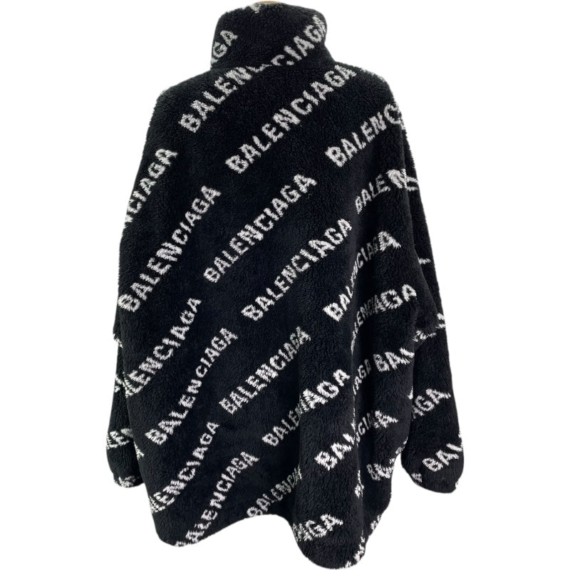 バレンシアガ BALENCIAGA ロゴ総柄ボアフリースジャケット 595049 ブラック アクリル レディース その他アウター