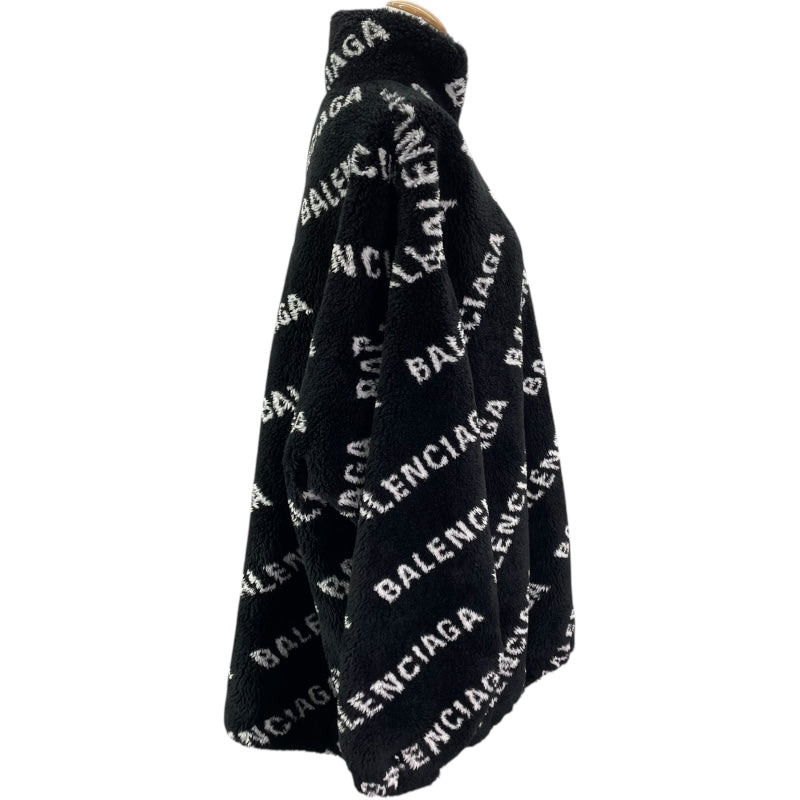 バレンシアガ BALENCIAGA ロゴ総柄ボアフリースジャケット 595049 ブラック アクリル レディース その他アウター