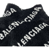 バレンシアガ BALENCIAGA ロゴ総柄ボアフリースジャケット 595049 ブラック アクリル レディース その他アウター