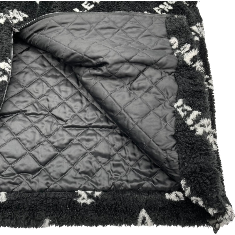 バレンシアガ BALENCIAGA ロゴ総柄ボアフリースジャケット 595049 ブラック アクリル レディース その他アウター