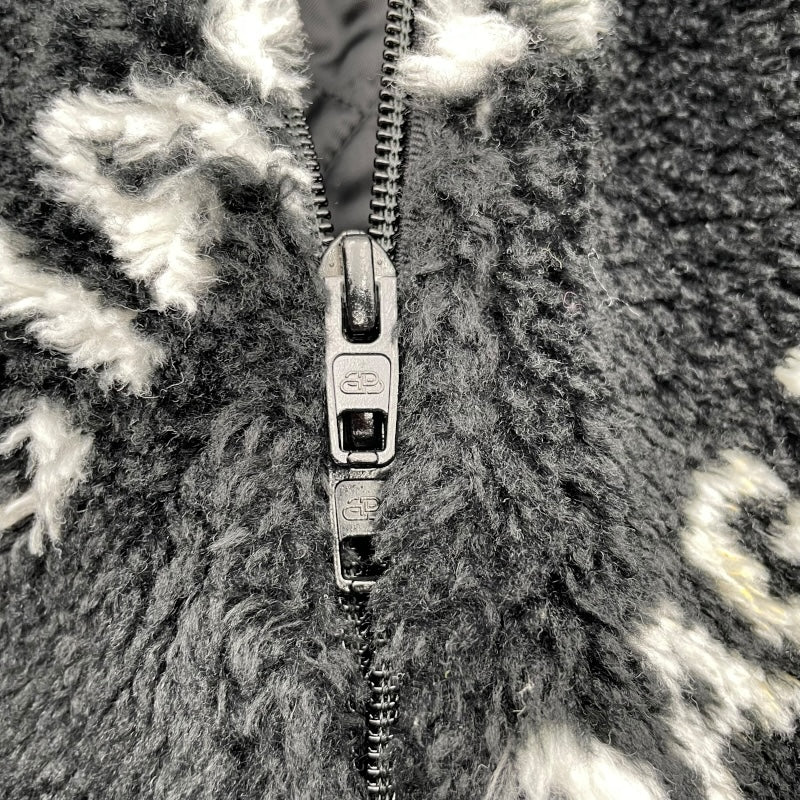 バレンシアガ BALENCIAGA ロゴ総柄ボアフリースジャケット 595049 ブラック アクリル レディース その他アウター