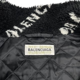 バレンシアガ BALENCIAGA ロゴ総柄ボアフリースジャケット 595049 ブラック アクリル レディース その他アウター