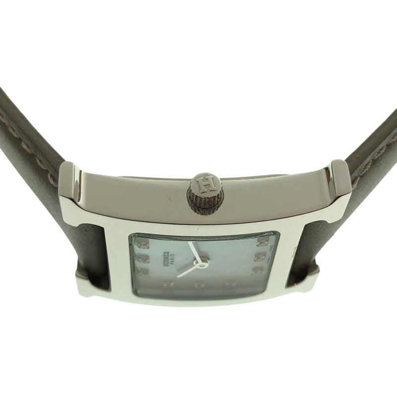 エルメス HERMES Hｳｫｯﾁ ﾎﾜｲﾄｼｪﾙ HH1.210 SS/社外ベルト/純正尾錠 レディース 腕時計