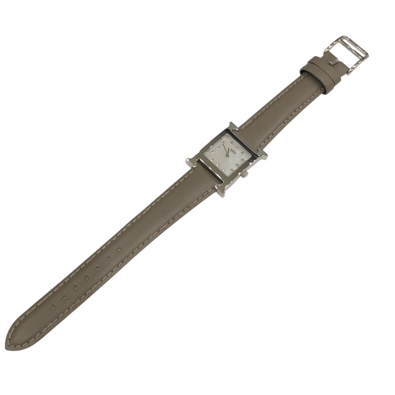 エルメス HERMES Hｳｫｯﾁ ﾎﾜｲﾄｼｪﾙ HH1.210 SS/社外ベルト/純正尾錠 レディース 腕時計