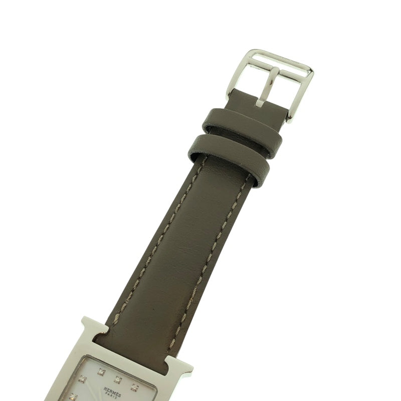 エルメス HERMES Hｳｫｯﾁ ﾎﾜｲﾄｼｪﾙ HH1.210 SS/社外ベルト/純正尾錠 レディース 腕時計