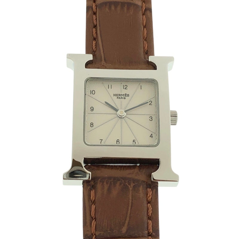 エルメス HERMES Hウォッチ HH1.210 SS/社外ベルト/純正尾錠 レディース 腕時計