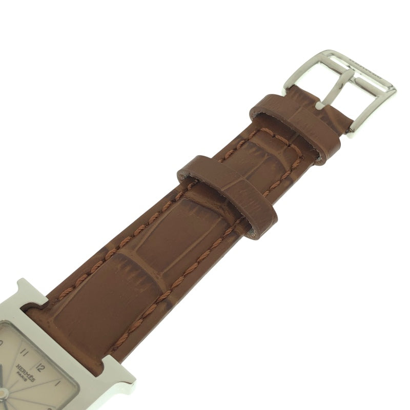 エルメス HERMES Hウォッチ HH1.210 SS/社外ベルト/純正尾錠 レディース 腕時計