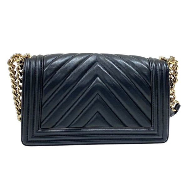 シャネル CHANEL ボーイシャネル25 Vステッチ A67086 ブラック ゴールド金具 ラムスキン レディース ショルダーバッグ