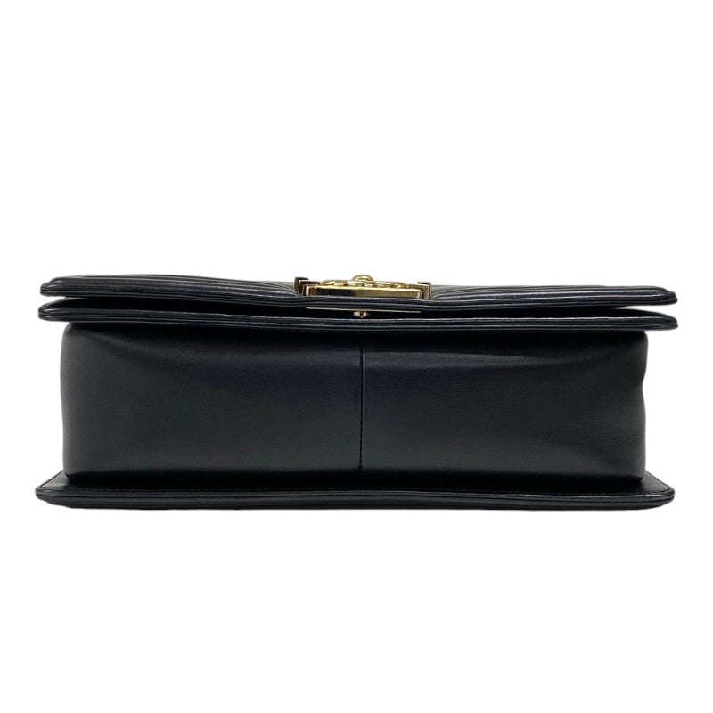 シャネル CHANEL ボーイシャネル25 Vステッチ A67086 ブラック ゴールド金具 ラムスキン レディース ショルダーバッグ