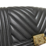 シャネル CHANEL ボーイシャネル25 Vステッチ A67086 ブラック ゴールド金具 ラムスキン レディース ショルダーバッグ