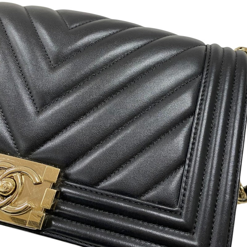 シャネル CHANEL ボーイシャネル25 Vステッチ A67086 ブラック ゴールド金具 ラムスキン レディース ショルダーバッグ